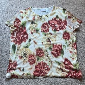 HP 🎉 Alfred Dunner floral blouse size 1X EUC